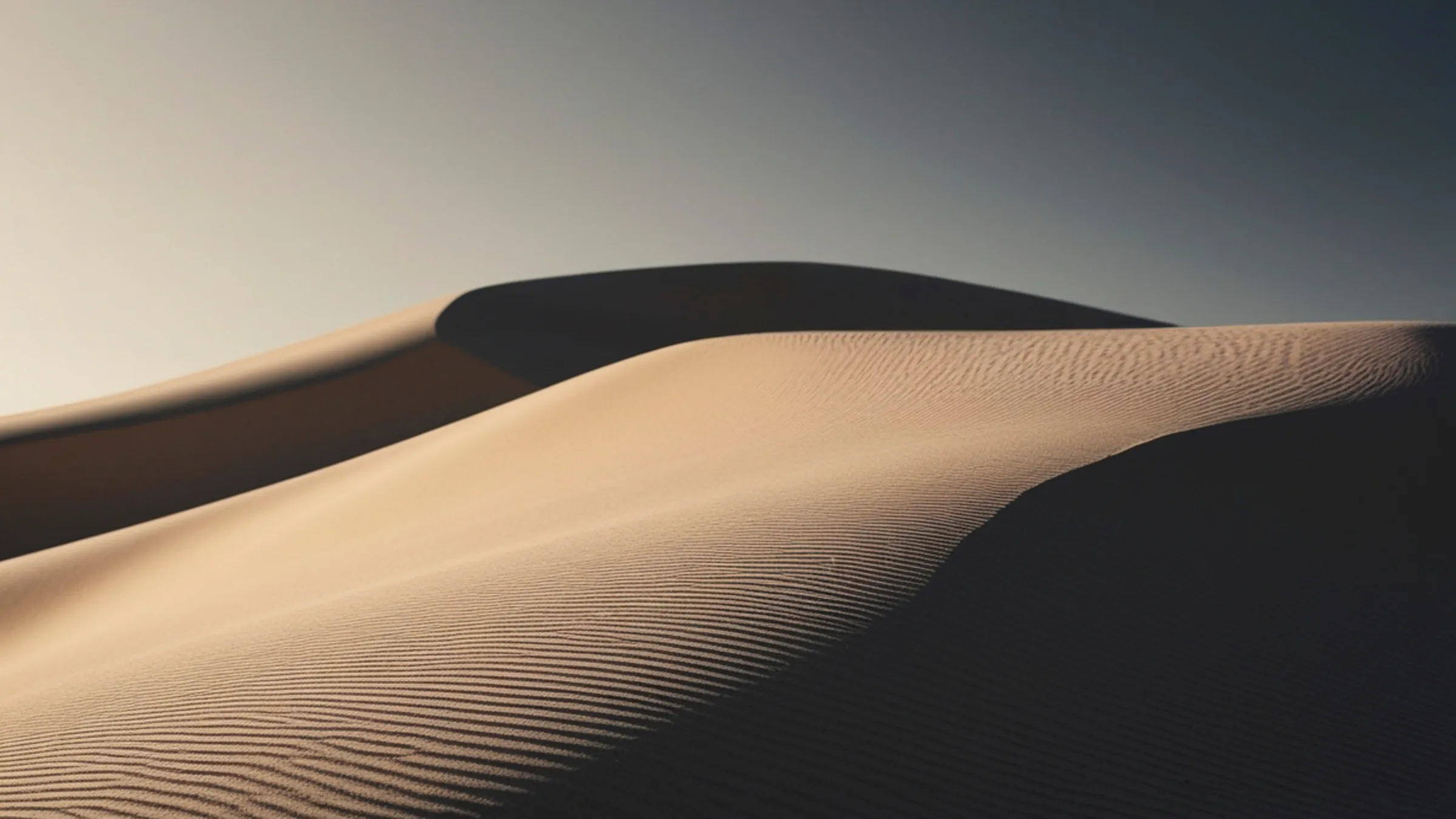Smooth desert sand dunes in low light